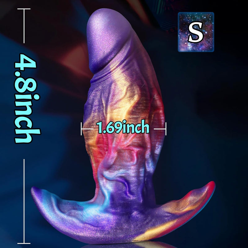 Anal Plug Realistic Dildo For Comfortable Long-Term Wear Silicone Butt Plug Dilator With Bulging Veins Curved Base 4.8 X 1.69 Inch Prostate Sex Toy For Men Women Masturbation