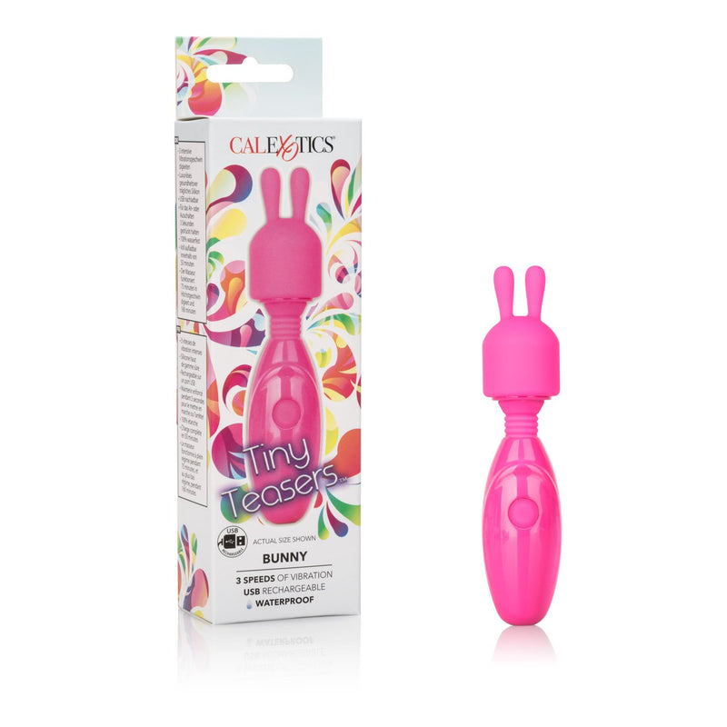 Tiny Teasers Bunny - Waterproof Bullet Vibrator With Removable Rabbit Tip - Adult Pocket Vibrator Toys For Couples - Pink