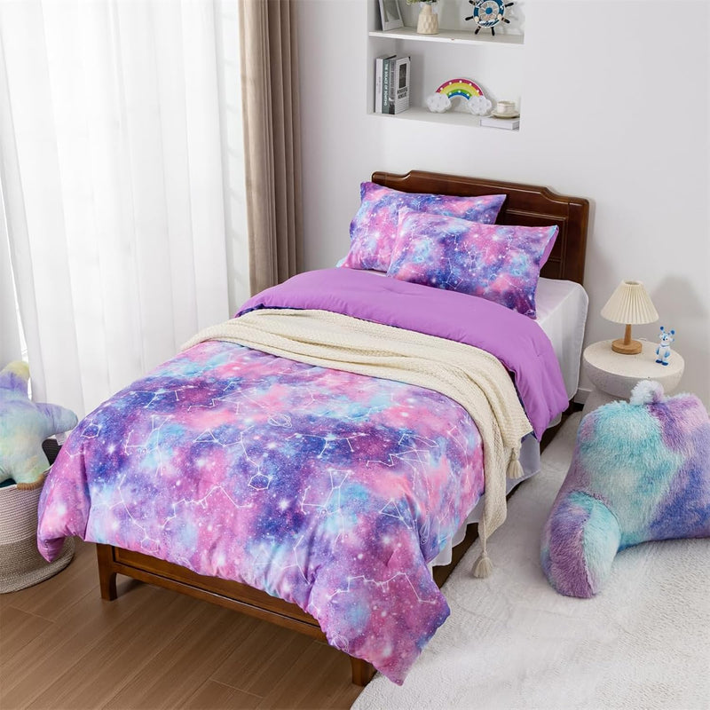 Tie Dye Constellation Print Ombre Comforter Set Twin/Twin Xl Size Girls Gradie