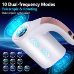 Adult Sex Toy For Men-Automatic Male Masturbator With 10 Thrusting& Rotating Modes, Males Sex Toys Penis Pump/Male Stroker With Handle, Real Blowjob Sex Machine Sex Toys For Men (White)