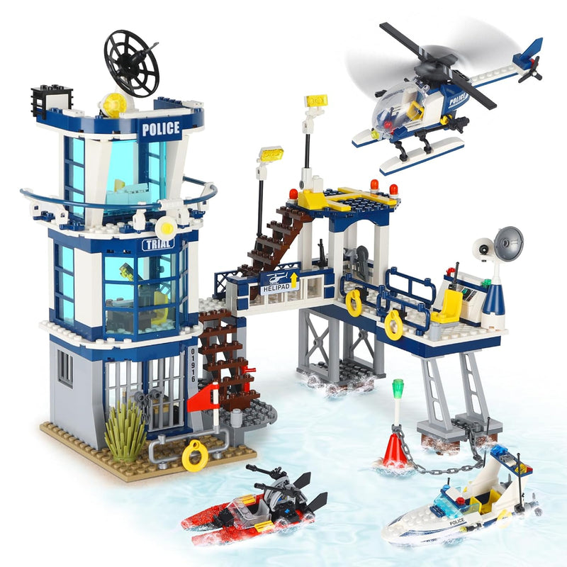 City Police Station Stem Building Sets, Compatible With Lego Military Helic