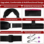 Sex Bondage Restraints Bdsm Toys, Adult Sex Toys For Couple Sex Straps Neck To Wrist Thigh & Ankle Kits Adjustable Sex Sling With Nipple Clamp Blindfold, Kinky Bed Restraints Set Bdsm Kit For Sm Games