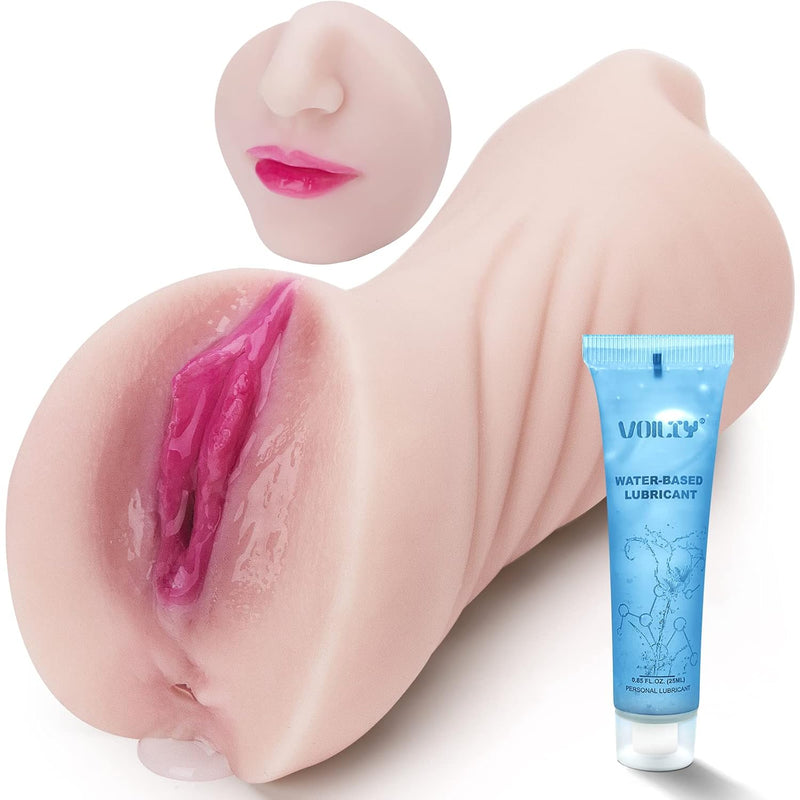 3 In 1 Male Masturbator, Realistic Sex Doll Male Masturbation Cup With 3D Textured Interior, Strong Suction Vagina Oral Anal Sex Stroker, Pocket Pussy Blowjob Pleasure Adult Sex Toys For Men