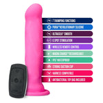 Blush Impressions Havana 8" Silicone Vibrating Dildo, 4-Way Wireless Remote Control Cock, Strap-On Play, Ipx7, Ultrasilk G-Spot & Vaginal Stimulator Luxury Adult Sex Toy Women, Men, Couples -(Pink)