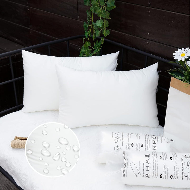 12X20 Lumbar Pillow Insert Outdoor Waterproof Set Of 2 Rectangle Pillow Forms