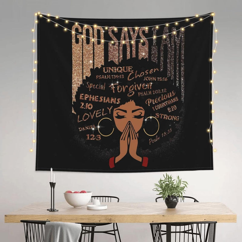 Black African Girl Tapestry Magic Tapestrys Wall Hanging For Backdrop Bedroom
