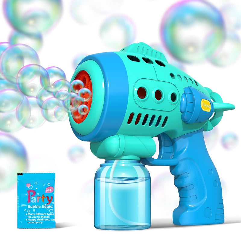 Bubble Gun With Bubble Liquid, Bubble Machine For Toddlers With 360 Degree