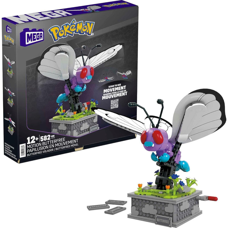 Pokémon Building Toys Set, Motion Butterfree With 605 Pieces, 7 Inches Tall