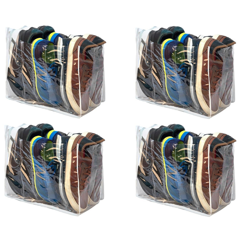 Organizer Closet Storage Solution 4 Pack Shoes Organizer Five Dividers For Sneak