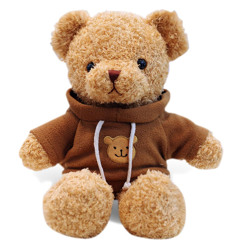 Teddy Bear Stuffed Animal Cute Brown Hoodie Bear Plush Toys Gifts For Kids