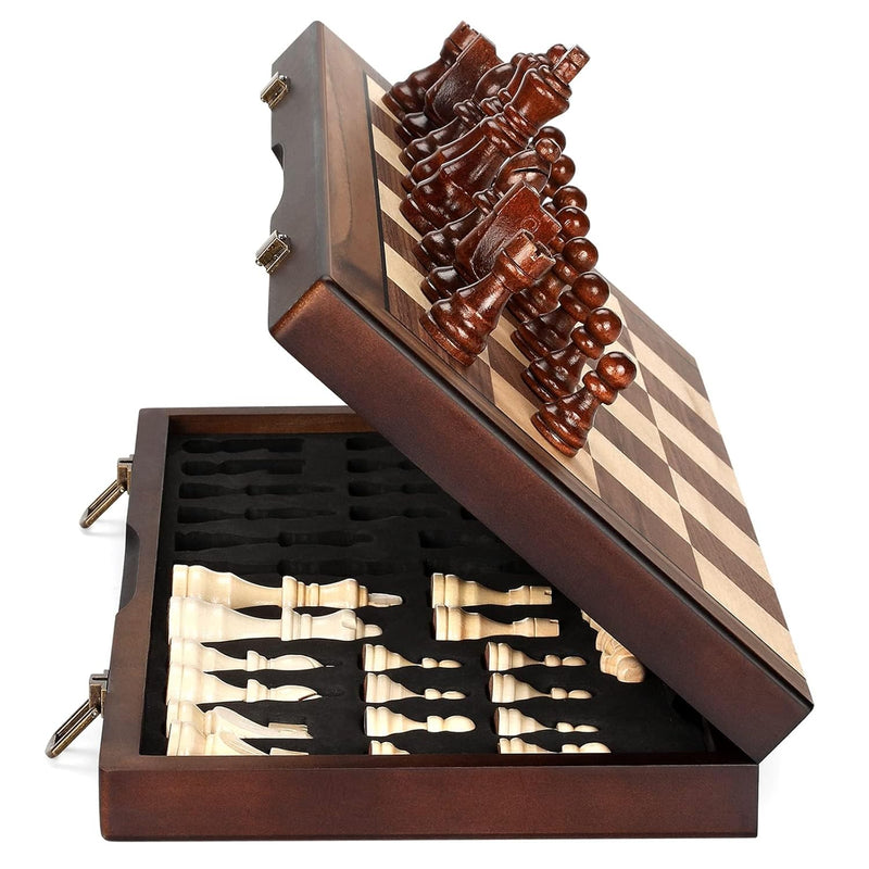 Magnetic Wooden Chess Board Set With Manual For Adults Kids 15 Inch Chess P