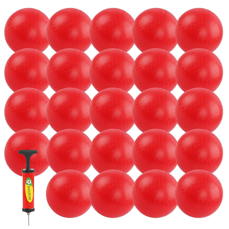 24Pcs Playground Balls 6 Inch Kick Ball Red Dodgeball Bouncy Inflatable Bal