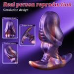 Huge Fantasy Anal Plug With Flexible T-Shaped Base?Premium Liquid Silicone Wearable Trainer,Colorful G Spot Clitoral Vagina Anal Toy For Women Men Couples.(M)