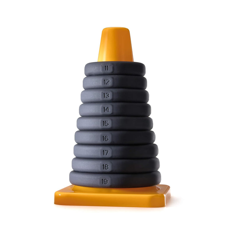 Perfectfit Brand Xact-Fit Play Zone Cock Ring Kit, Stackable, Silicone, Multiple Sizes, Firm Fit, Durable, Set Of 9 Rings With Sturdy Storage Cone