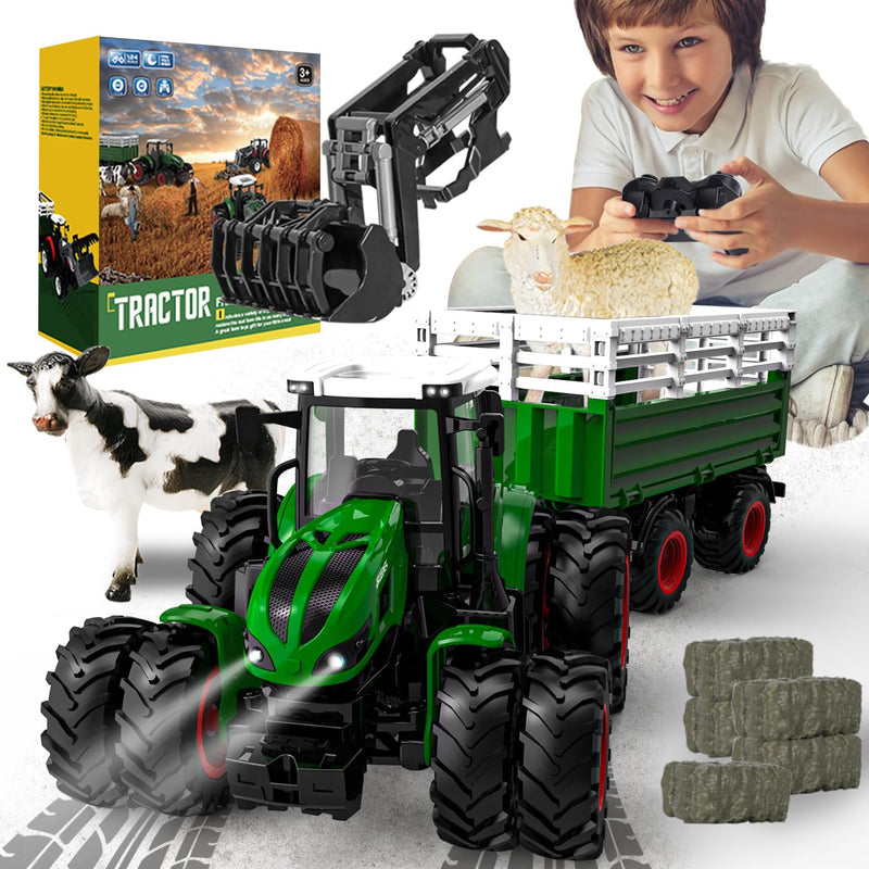 Remote Control Tractor Toy, 2.4 Ghz Rc Tractor Toys For Kids 3 5, Toy Tract