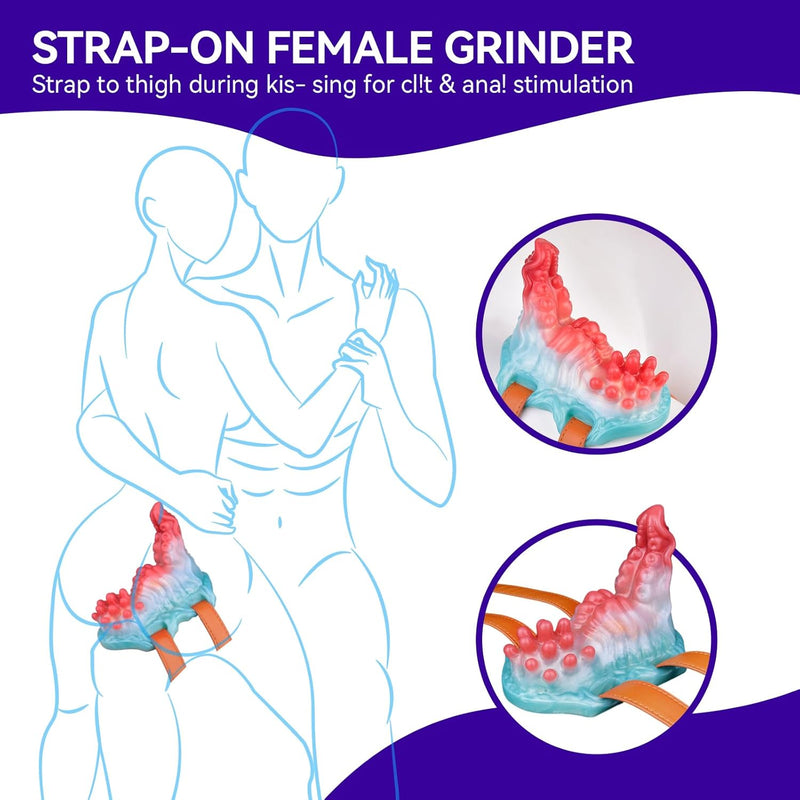 Strap-On Dildo Grinder Sex Toy For Women, Monster Thick Dildo Pillow Clitoral Stimulator Grinding Sex Toy, Fantasy Anal Dildos Nipple G Spot Stimulator Adult Sex Toys & Games For Lesbian And Couples