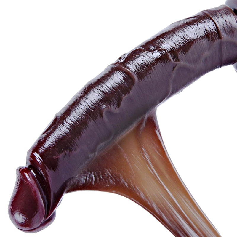 9 Inch Realistic Large Movable Foreskin Anal Dildo Penis Black, Liquid Silicone Long Thick G-Spot Dildo With Suction Cup, Huge Fat Lifelike Dildos Penis Shower Strap On Sex Toy For Men Women Couples