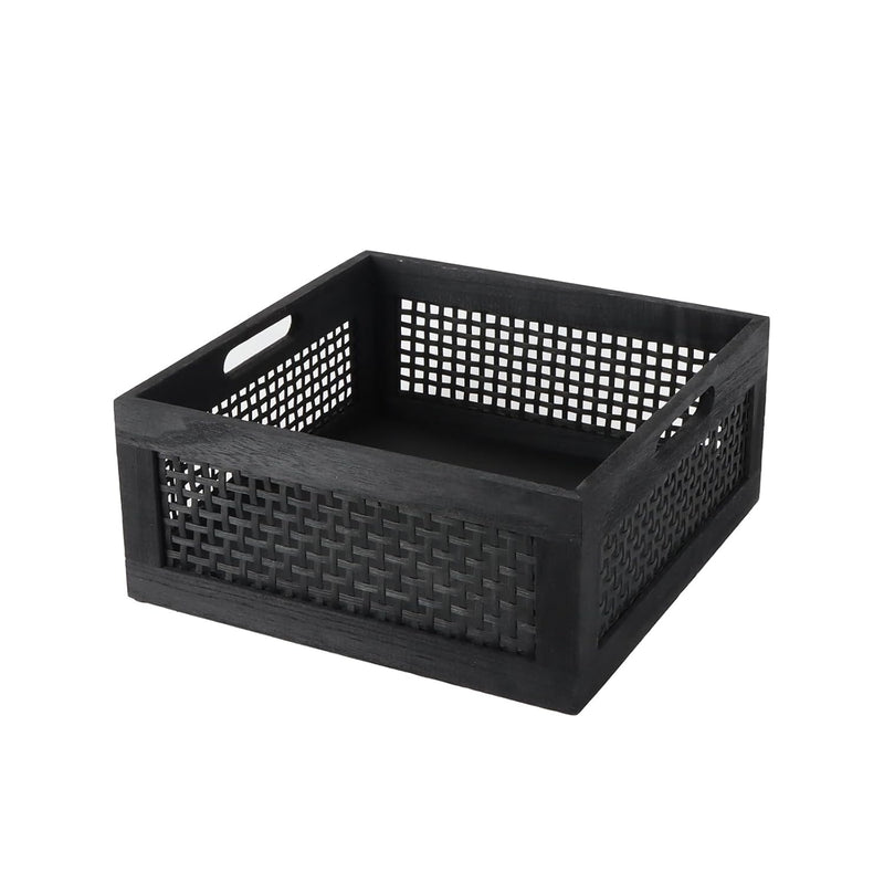 Yrmt Wood Storage Crate Basket Rustic Wooden Storage Container For Organizing De