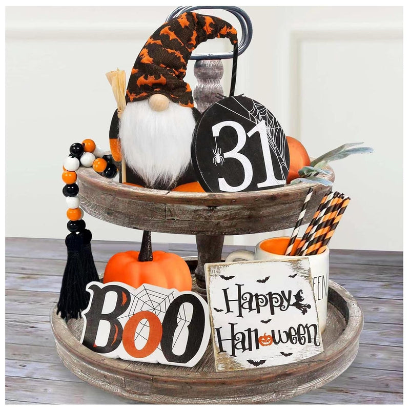 Halloween Decor - Halloween Decorations - Boo Happy Halloween Wooden Signs - C
