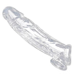 Realistic Clear Penis Enhancer and Ball Stretcher for Enhanced Pleasure