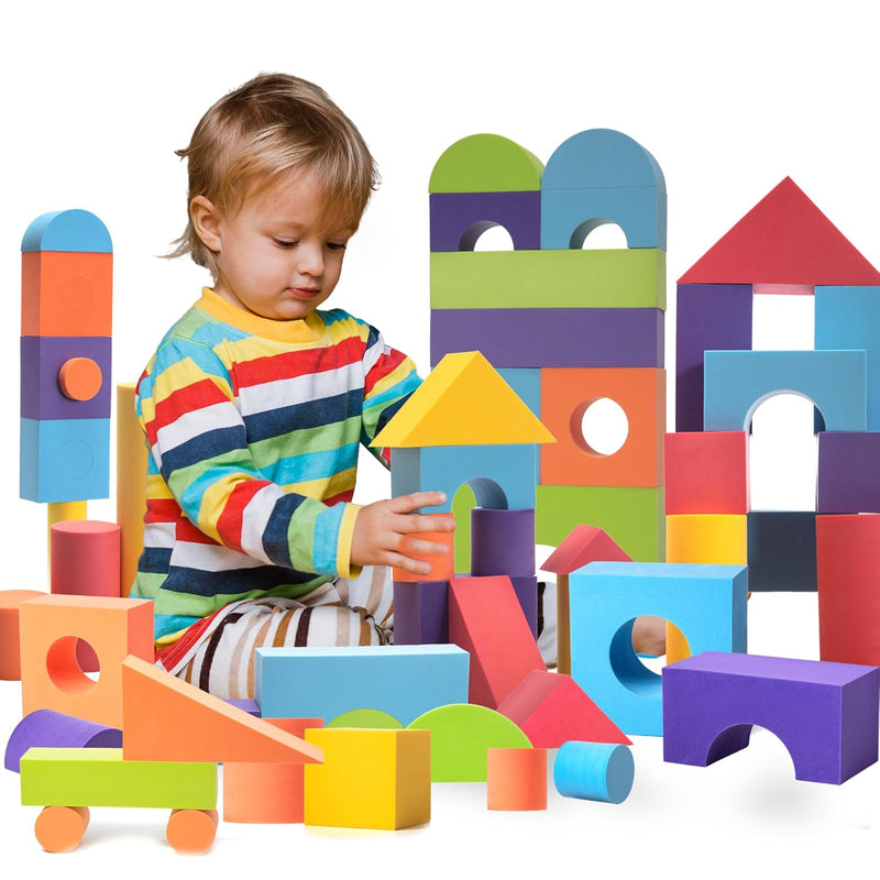 Set Of 34 Jumbo Large Foam Blocks For Toddlers Stacking Soft Blocks For Kid