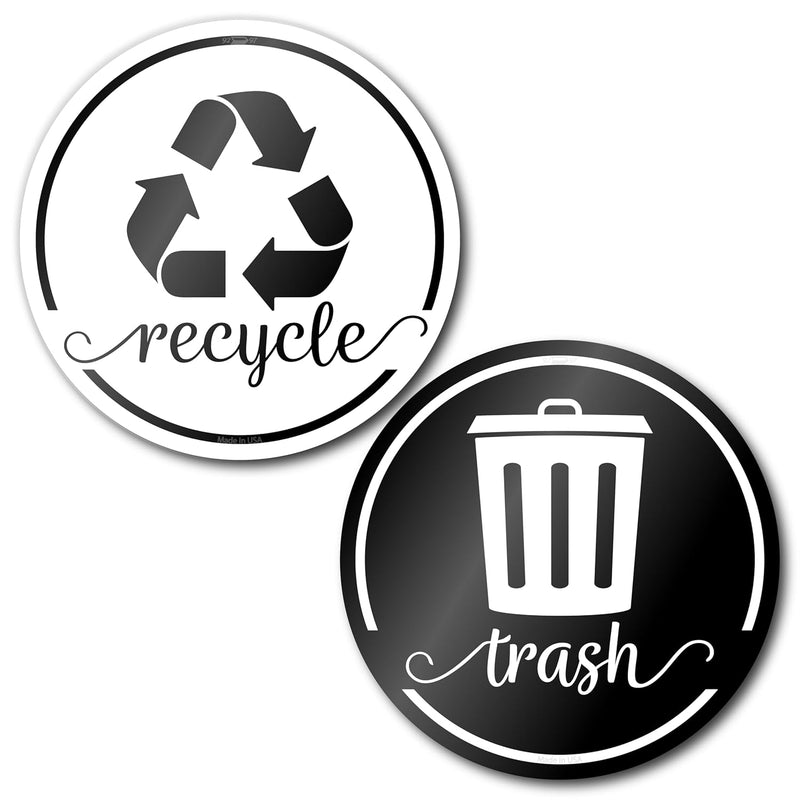 Trash Recycle Stickers, Recycle Stickers For Trash Bins, Laminated Trash Can Sti