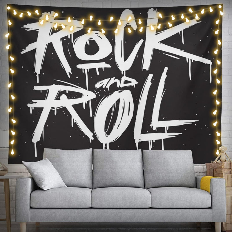 Rock And Roll Tapestry 60" X 40" Rock`N`Roll Wall Hanging Party Decorations Ho