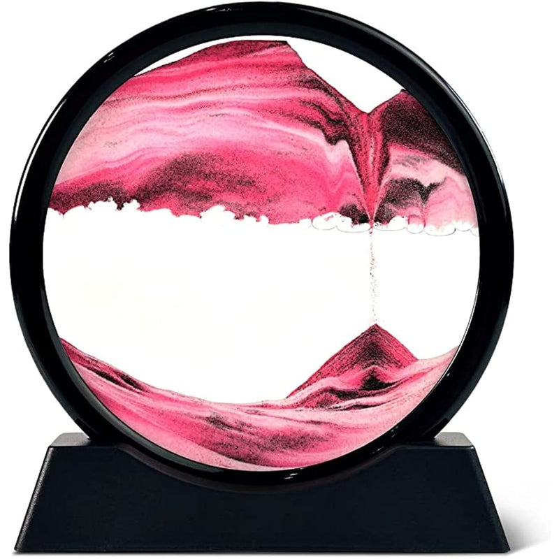7 Inch Red Moving Sand Art, 3D Liquid Motion Deep Sea Desk Decor