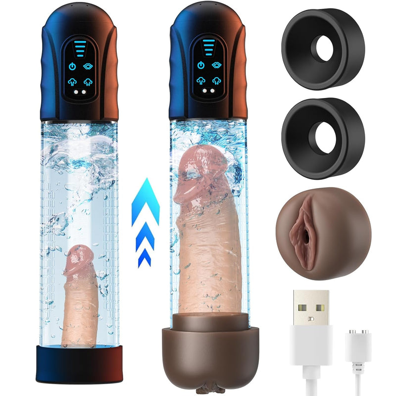 Water Penis Pump Male Sex Toys, Waterproof Automatic Penis Enlarger Extend Pump, Cock Pump Electric Penis Vacuum Pump Male Masturbator Stronger Bigger Erection Device Sex Toys For Men