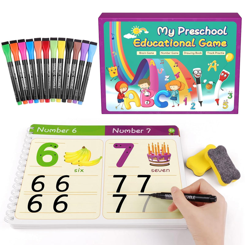 Preschool Learning Activity Educational Workbook 64Pages Toddler Prek Reusa