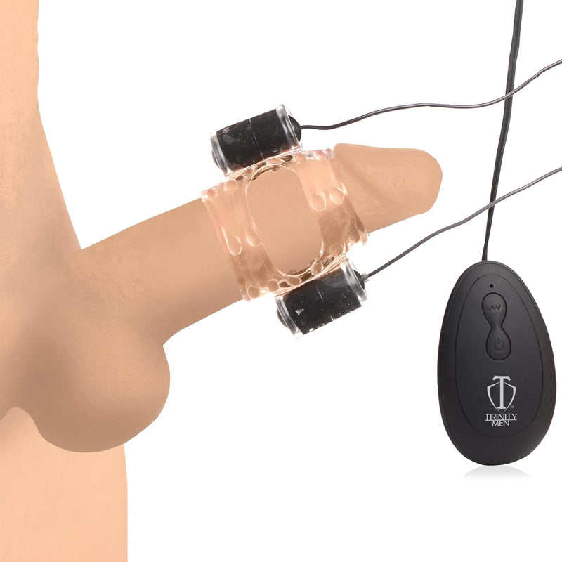 Men 20X Dual Vibrating Cockteaser, Clear