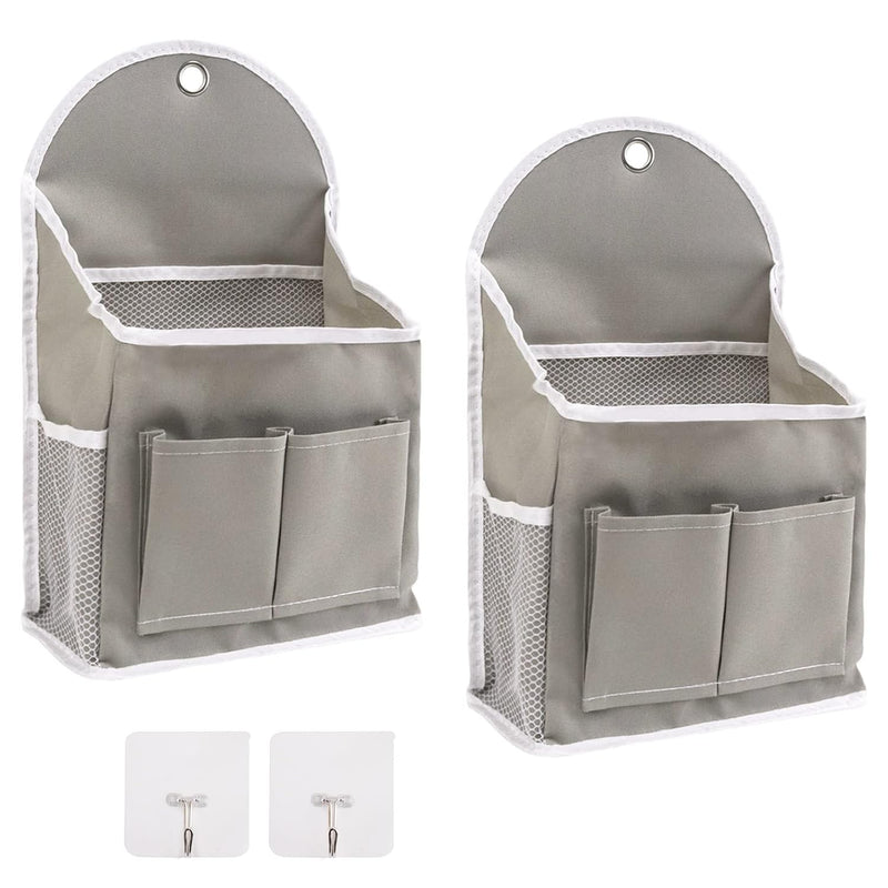 2 Pack Wall Hanging Storage Bag With Pockets, Locker Organizer Basket With Stick