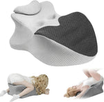 27° Ergonomic Memory Foam Couples Pillow with Back Support & Washable Cover