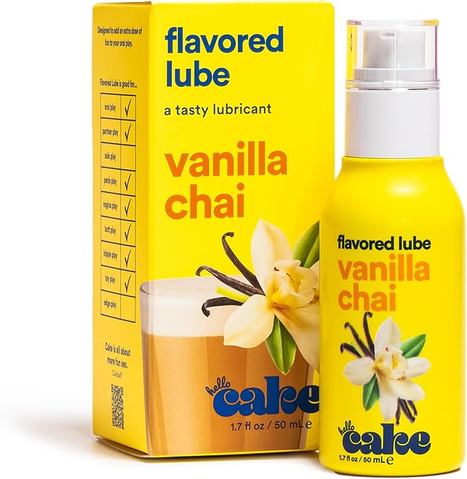 Vanilla Chai Flavored Water-Based Lube - No Aftertaste, Vegan, Sugar-Free, 1.7 fl oz