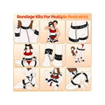 Sex Bondage Restraints Bdsm Kit 9 Pcs Handcuffs Ankle Collar Cuffs Thigh Cuff Blindfold Waist Strap Cross Strap Traction Chain Sex Toys Adjustable For Couple Men And Women