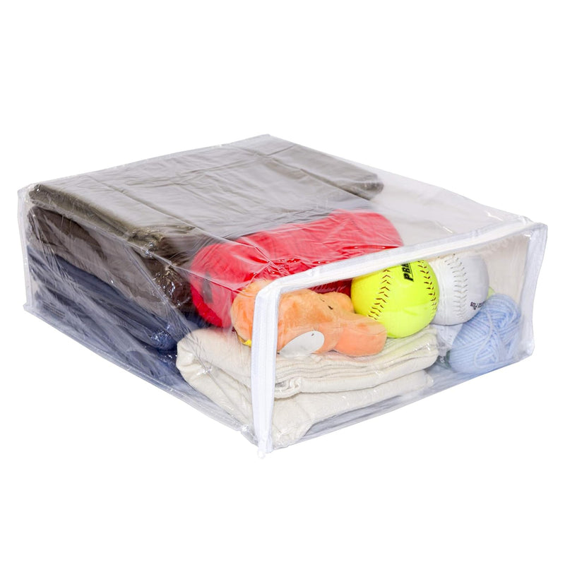 10-Pack Clear Vinyl Zippered Storage Bags 15 X 18 X 6 Inch