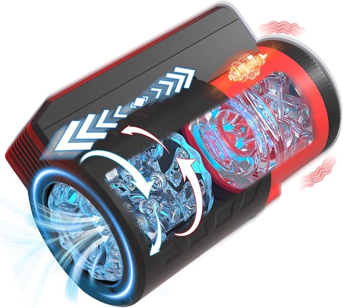Automatic Male Masturbator Massager with Dual Sleeves, Thrust & Vibration