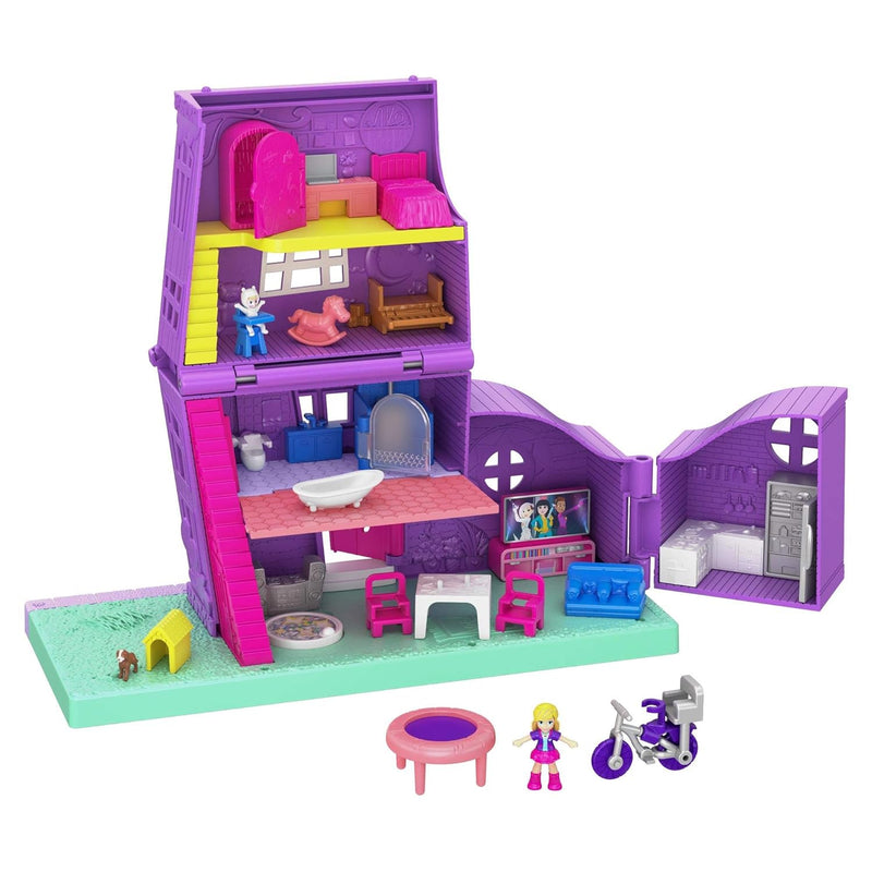 Polly Pocket Doll House with Micro Doll, Toy Bike & Furniture Accessories,