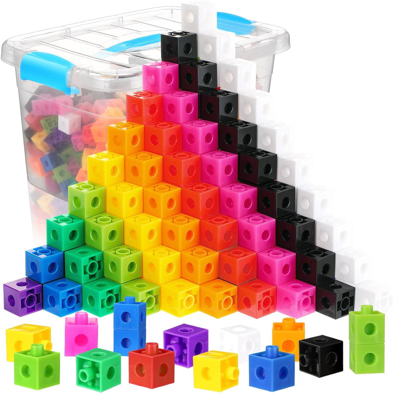 200 Pcs Math Cubes With Storage Container Counting Blocks Linking Cubes Con