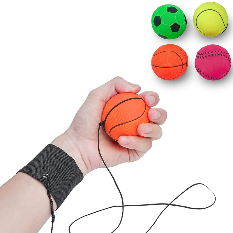 2.36 Inch Wrist Return Ball Sports Wrist Ball Rubber Rebound Bouncy Wristba