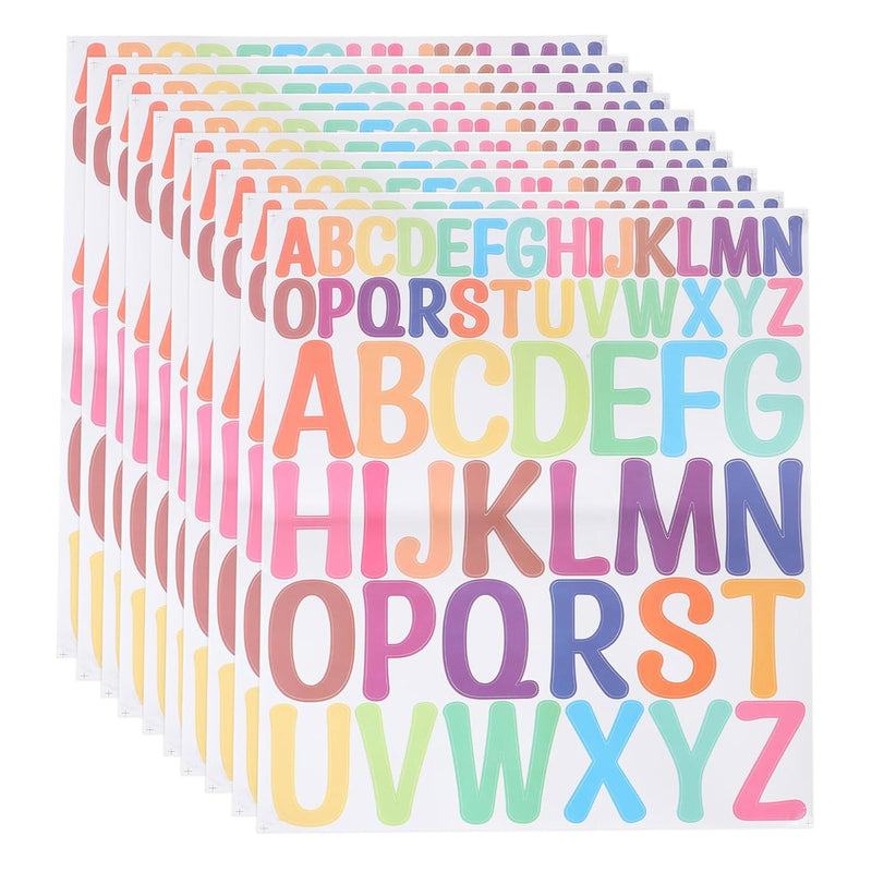 624 Pcs Vinyl Alphabet Stickers, 12 Sheets, 2 Inch Self-Adhesive Letters for Crafts