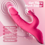 Vibrator Thrusting Dildo Adult Sex Toys For Women - 3In1 Womens Sex Toys With 5 Thrust Dildos & Flapping & Vibration, Clitoral Vibrators Rose Sex Toy Sexual Pleasure Tools