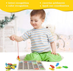 Magnetic Wooden Fishing Game with ABC Letters & Numbers for Ages 3+