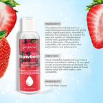 Strawberry Flavored Water-Based Lube, 4 fl oz, Sugar-Free, Non-Sticky, Latex Safe