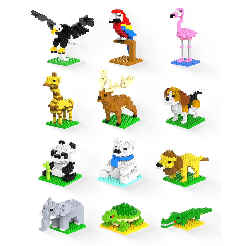 Party Favors For Kids, 12 Pack Mini Animals Building Blocks Sets For Goodie