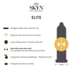 Elite – 36 Count – Ultra-Thin, Lubricated Latex-Free Condoms & Selection Non-Latex Condoms - Contains Elite, Original, Excitation, Extra Lube, Condoms