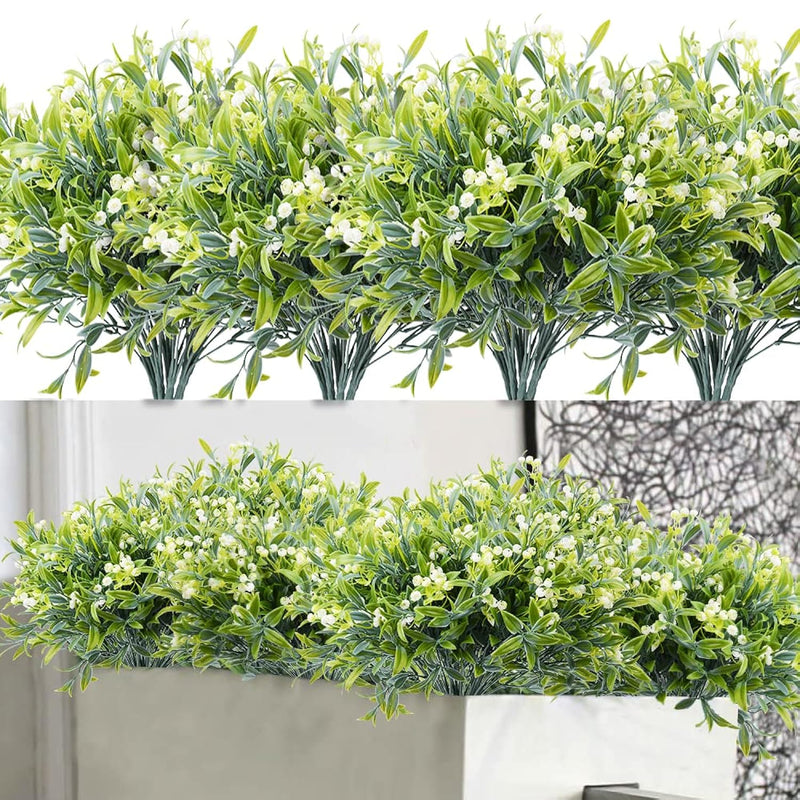 Artificial Flowers For Outdoor 8Pcs Plastic Flower Plants Fake Flowers Uv Resi