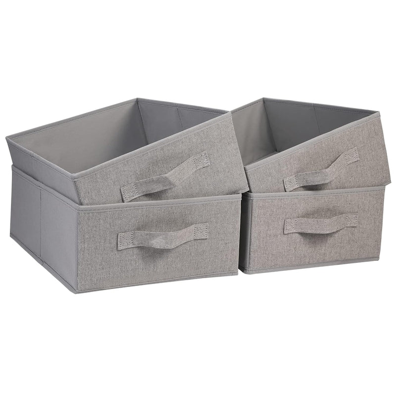 Fabric Storage Bins Set Of 4 Rectangle Storage Baskets With Handle Foldable Clos