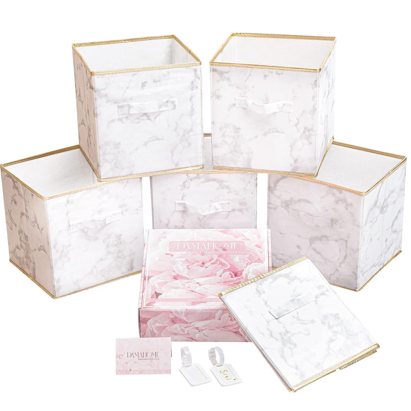 Storage Cubes Organizer Bins - 11 Inch Foldable Bins, Fabric Dual Handles Box, C