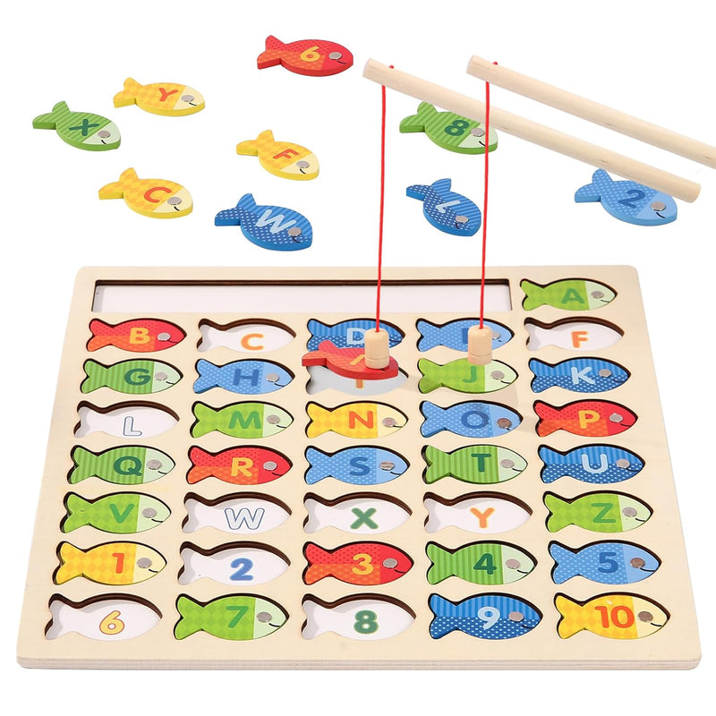 Wooden Magnetic Fishing Game For Toddlers, Montessori Fine Motor Skills Toy